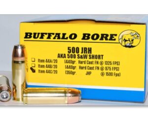 BUFFALO BORE AMMUNITION 500 JRH (500 S&W SHORT) 350 GRAIN JACKETED HOLLOW POINT 200 ROUND
