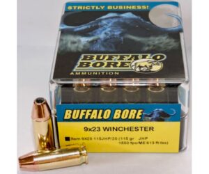 BUFFALO BORE AMMUNITION 9X23MM WINCHESTER 115 GRAIN JACKETED HOLLOW POINT 500 ROUND