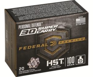 FEDERAL PREMIUM PERSONAL DEFENSE AMMUNITION 30 SUPER CARRY 100 GRAIN HST JACKETED HOLLOW POINT 500 ROUND