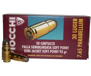 FIOCCHI AMMUNITION 30 LUGER 93 GRAIN JACKETED SOFT POINT