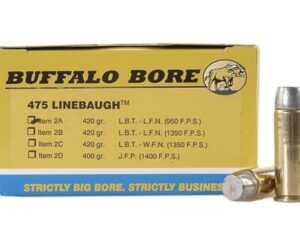 BUFFALO BORE AMMUNITION 475 LINEBAUGH 420 GRAIN LEAD FLAT NOSE 300 ROUND