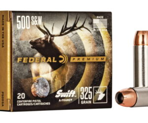 FEDERAL PREMIUM CENTERFIRE HANDGUN AMMUNITION .500 S&W MAGNUM 325 GRAIN SWIFT A-FRAME 250 ROUNDS