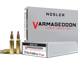 Nosler Varmageddon Ammunition 221 Remington Fireball 40 Grain Polymer Tip Flat Base 300 round