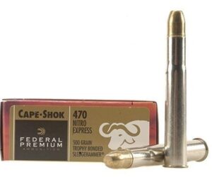 Federal Premium Safari Ammunition 470 Nitro Express 500 Grain Speer Trophy Bonded Sledgehammer 60 round