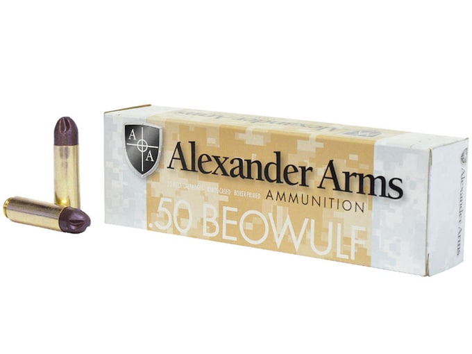 Alexander Arms Ammunition Beowulf Grain Hawk Jacketed Flat Point