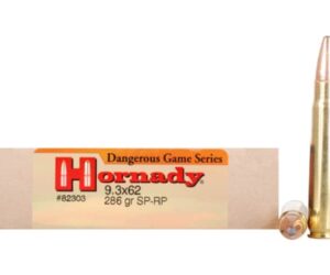Hornady Custom Ammunition 9.3x62mm Mauser 286 Grain Spire Point Recoil Proof 300 round