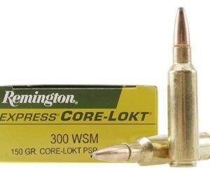 Remington Core-Lokt Ammunition 300 Winchester Short Magnum (WSM) 150 Grain Core-Lokt Pointed Soft Point 500 rounds