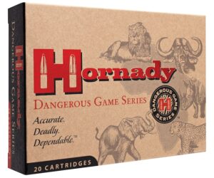 Hornady Dangerous Game Ammunition 470 Nitro Express 500 Grain DGS Round Nose Solid 60 rounds