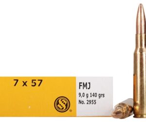 Sellier & Bellot Ammunition 7x57mm Mauser (7mm Mauser) 140 Grain Full Metal Jacket 500 round