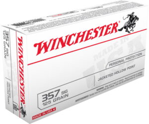 WINCHESTER .357 SIG 125 grain Jacketed Hollow Point (JHP) Brass Casing 500 rounds